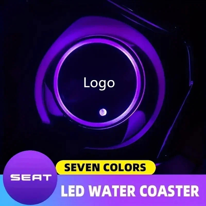 1/2PCS LED Cup Holder Lights for Car Rechargeable