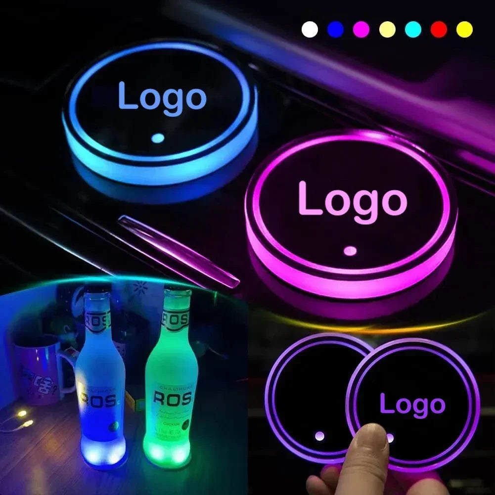 1/2PCS LED Cup Holder Lights for Car Rechargeable